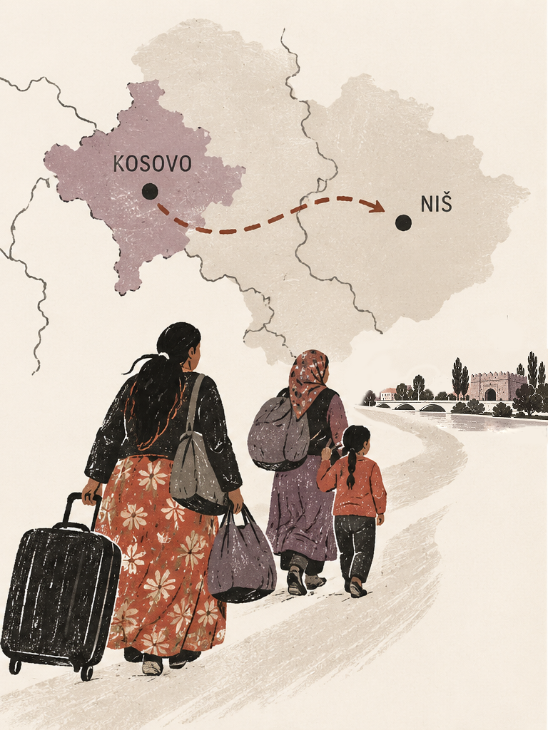 ilustracija, raseljene romkinje